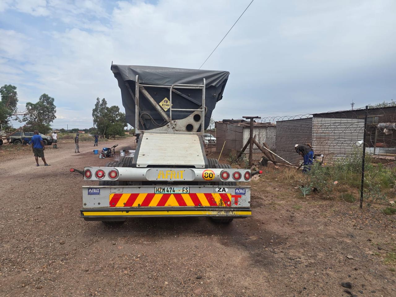 Heavy trailer ready for professional vehicle service